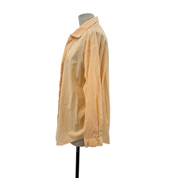 Diane von Furstenberg Vintage Golden Yellow Orange Stripe Button Up Plus Size 18 - Picture 5 of 11